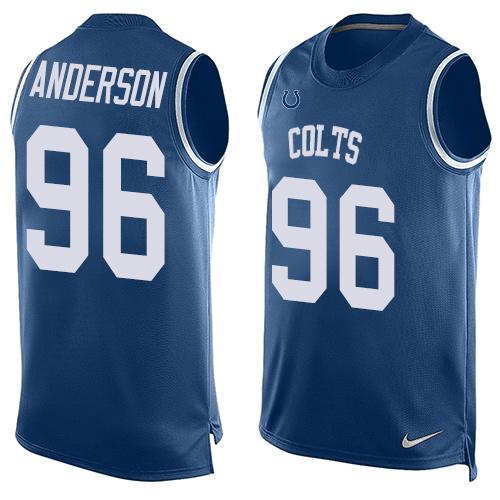 Nike Colts #96 Henry Anderson Royal Blue Team Color Men's Stitched NFL Limited Tank Top Jersey - Click Image to Close